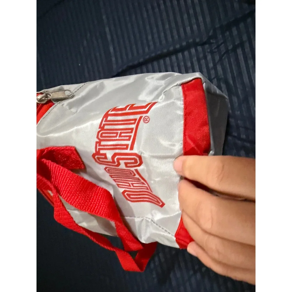 Ohio State Buckeyes Insulated Lunch Bag Cooler Silver Red Adjustable Strap